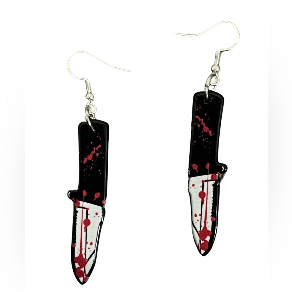 🟢Handmade Bloody Knife Earrings